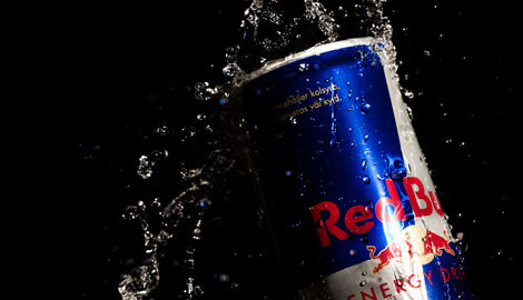 Red bull can half image