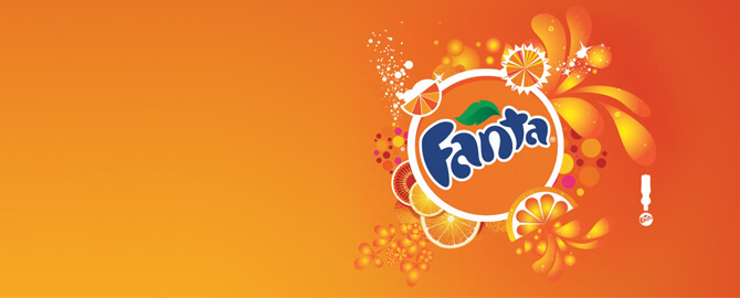 Fanta logo with orange background